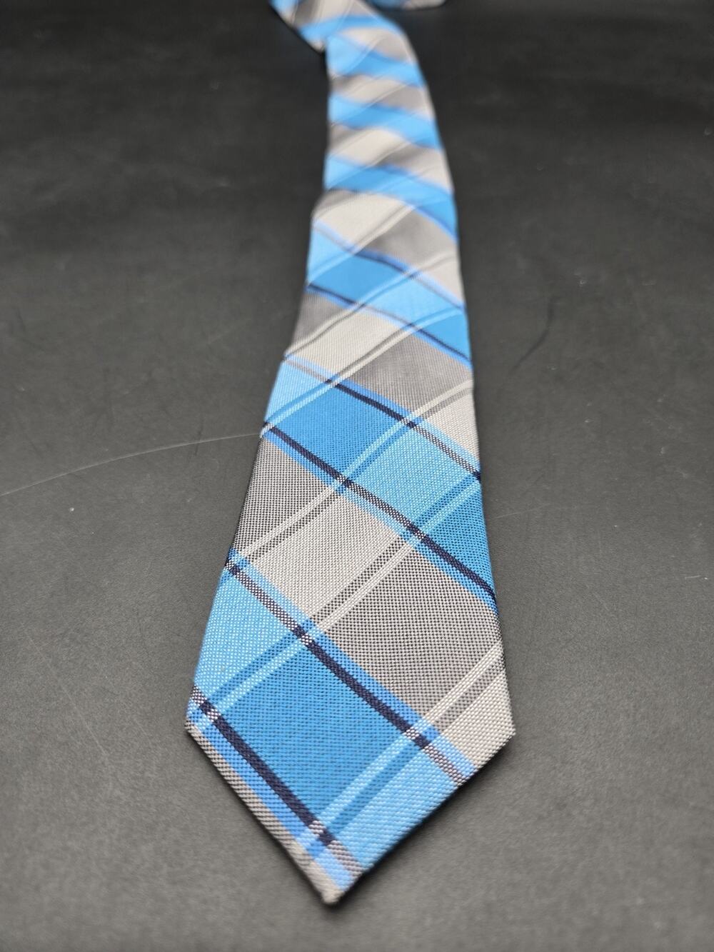 Penguin Mens Blue With Gray Check Tie